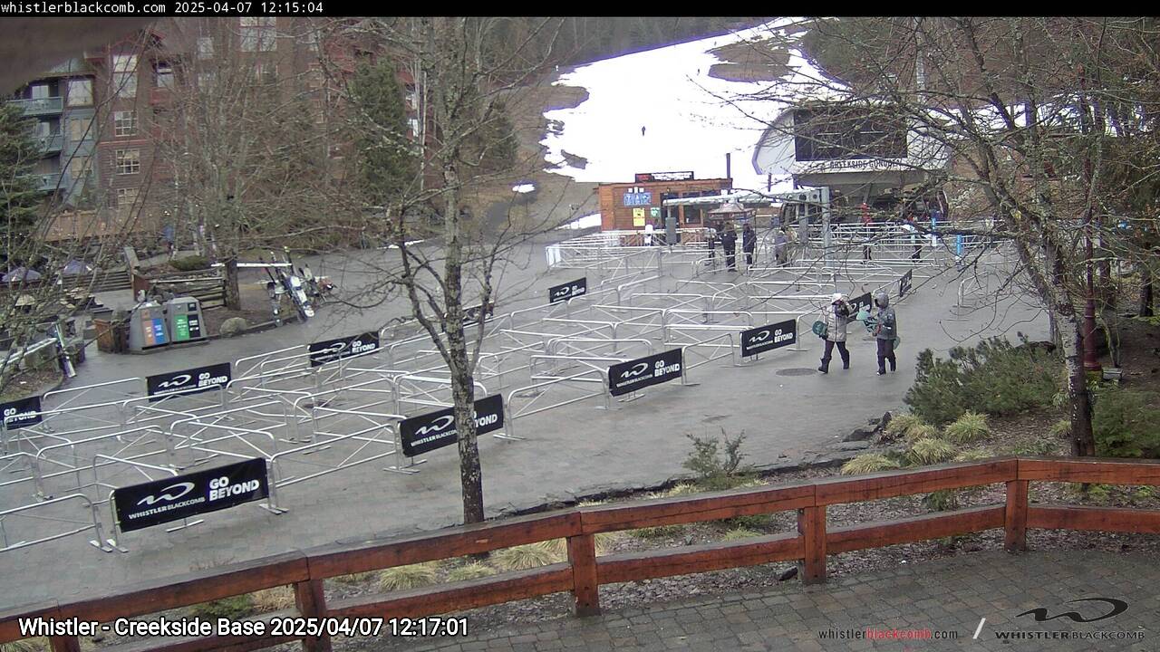 Webcam frame from Whistler - Creekside Base at 2025/04/07 12:00