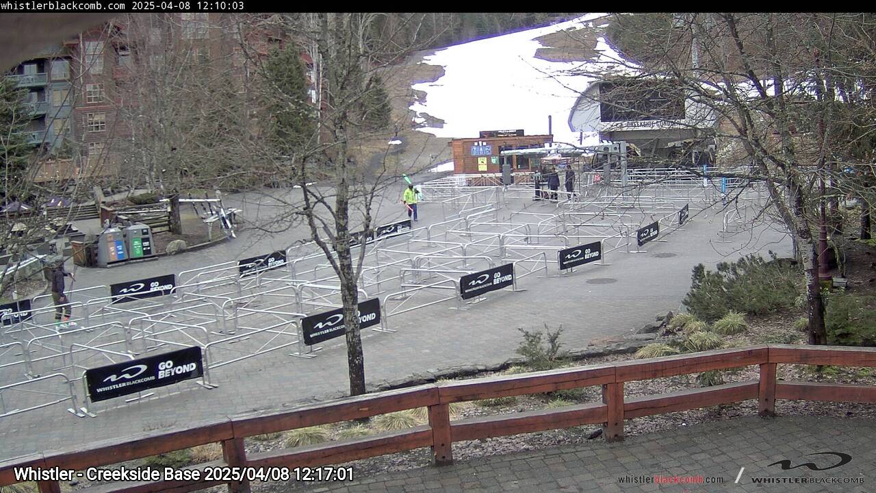 Webcam frame from Whistler - Creekside Base at 2025/04/08 12:00