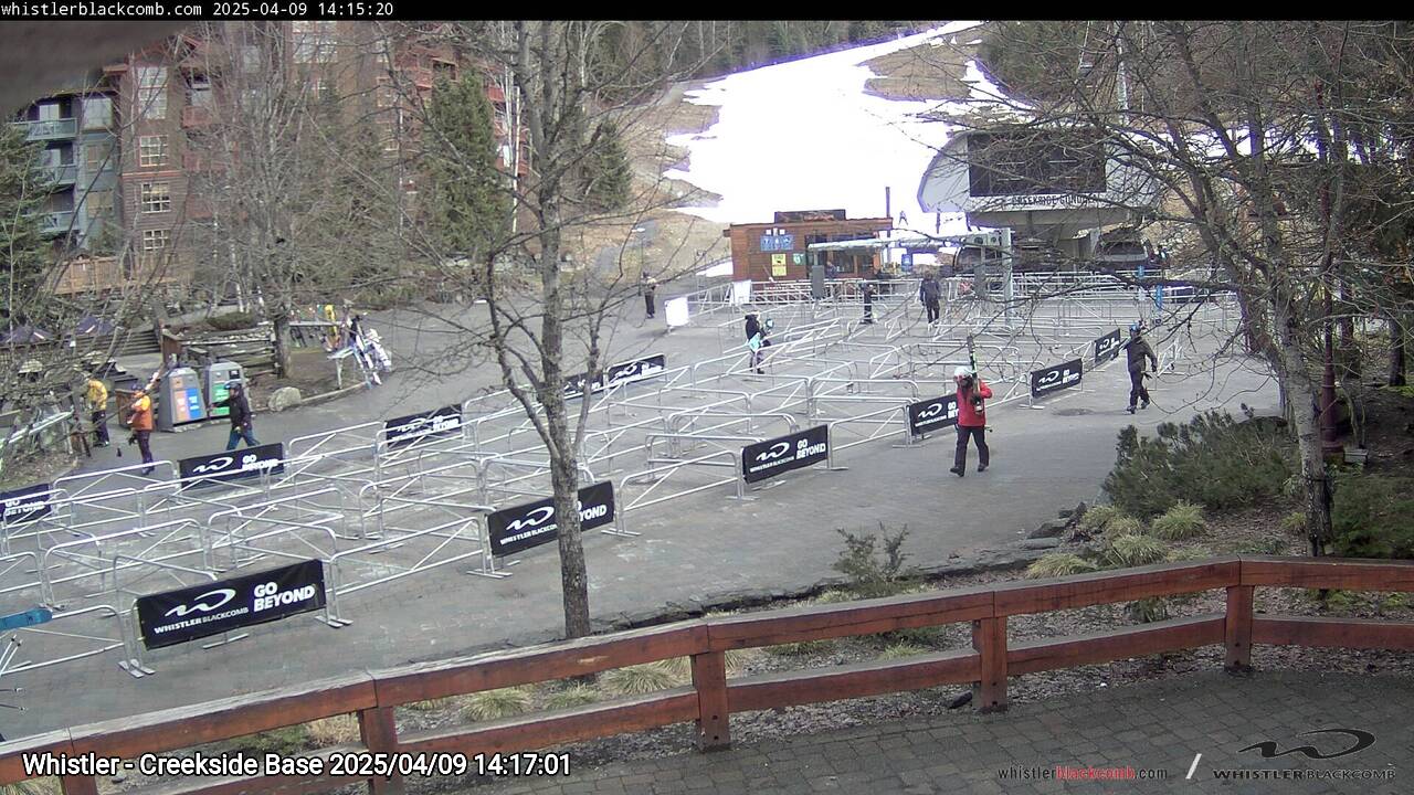 Webcam frame from Whistler - Creekside Base on 2025/04/09