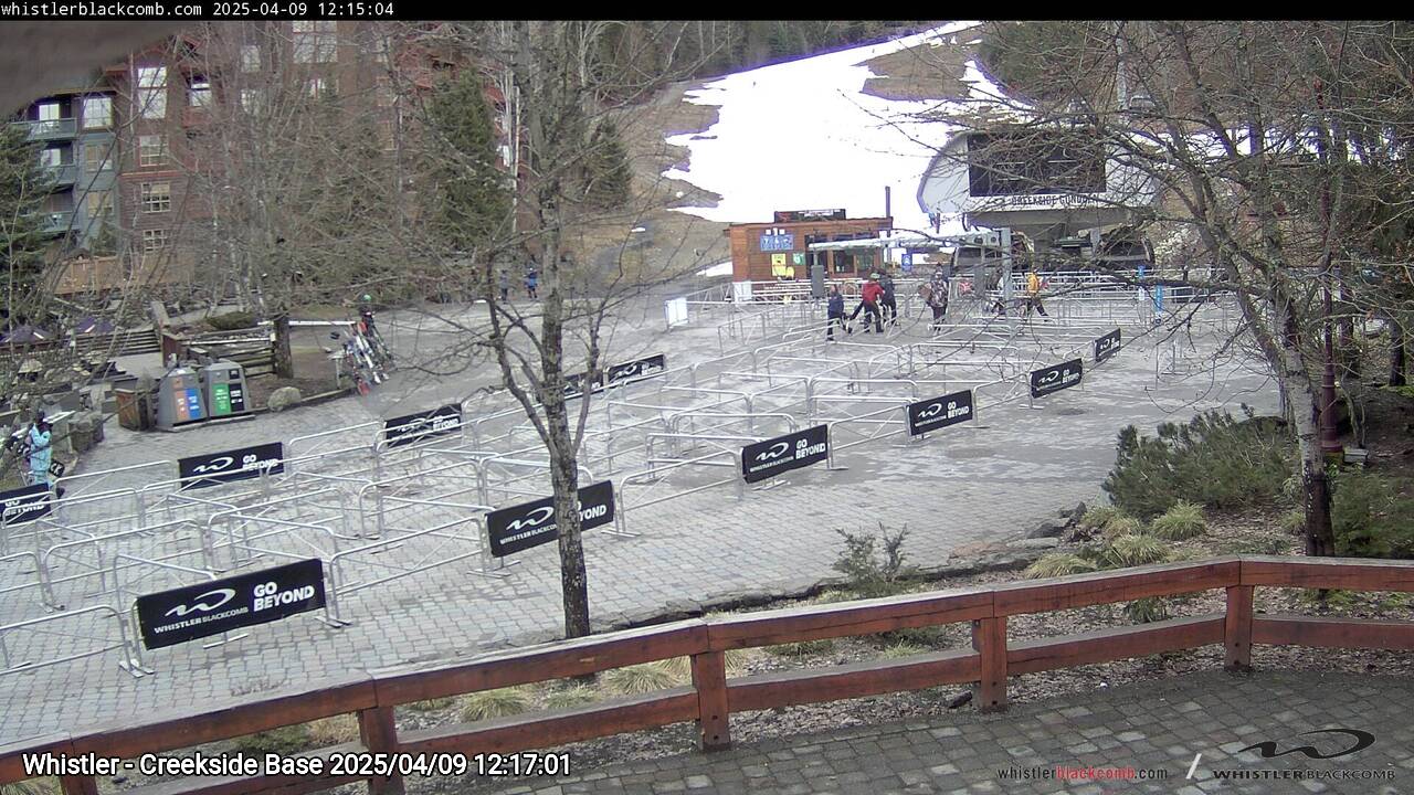 Webcam frame from Whistler - Creekside Base at 2025/04/09 12:00