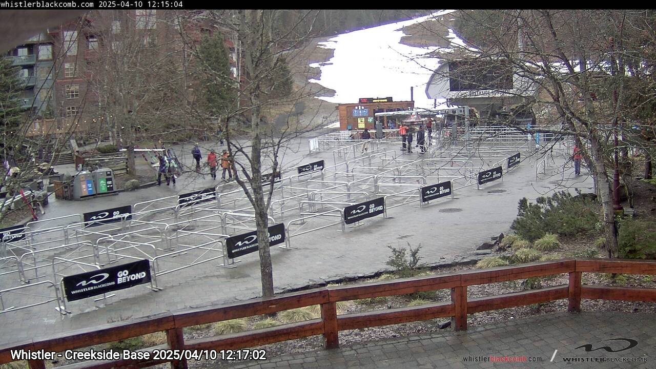 Webcam frame from Whistler - Creekside Base at 2025/04/10 12:00