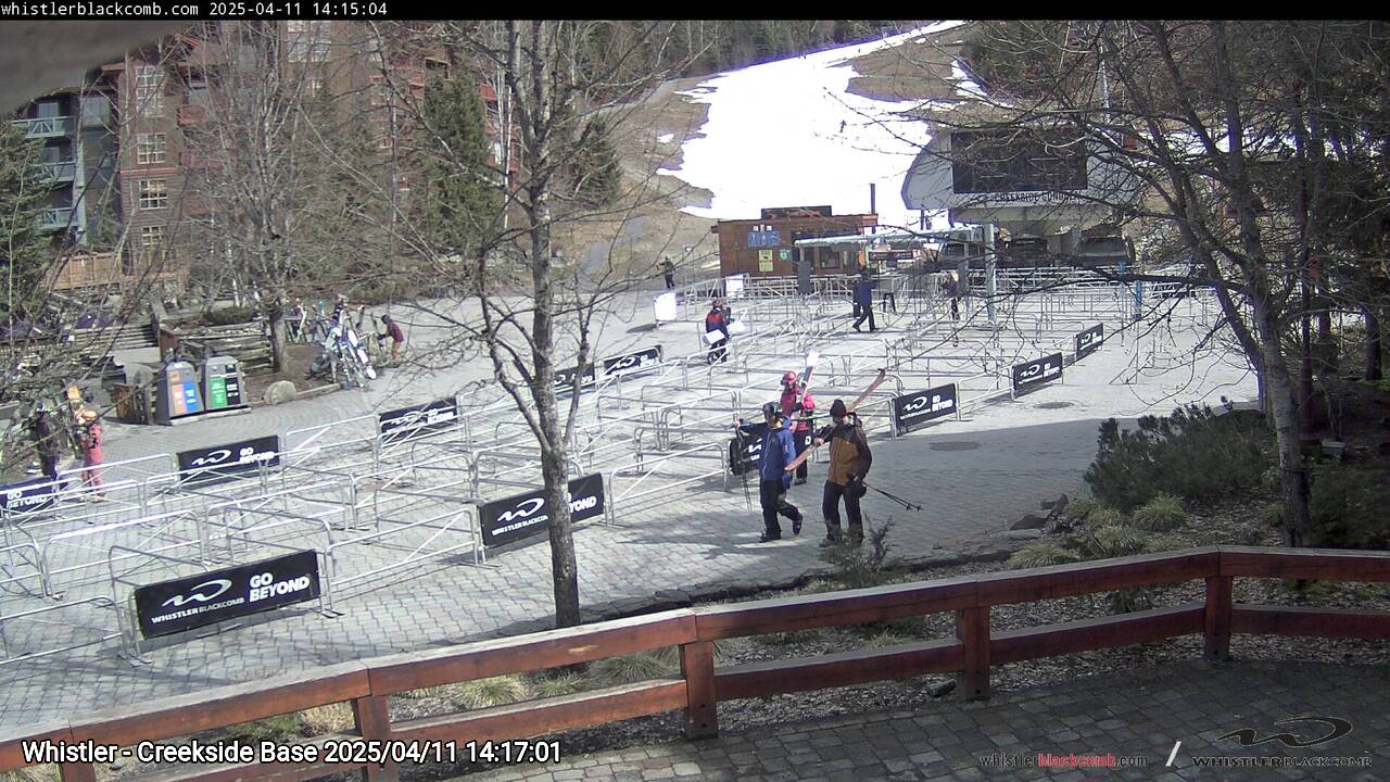 Webcam frame from Whistler - Creekside Base on 2025/04/11