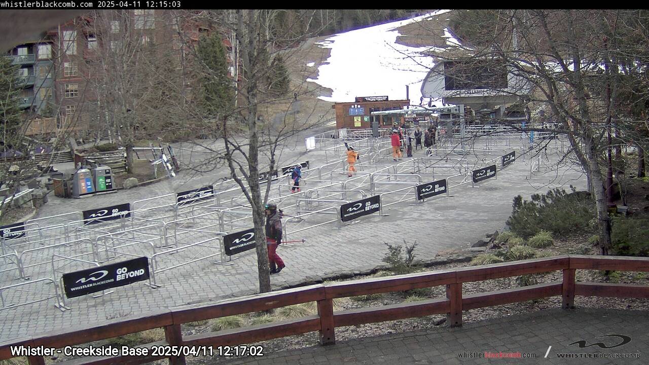Webcam frame from Whistler - Creekside Base at 2025/04/11 12:00