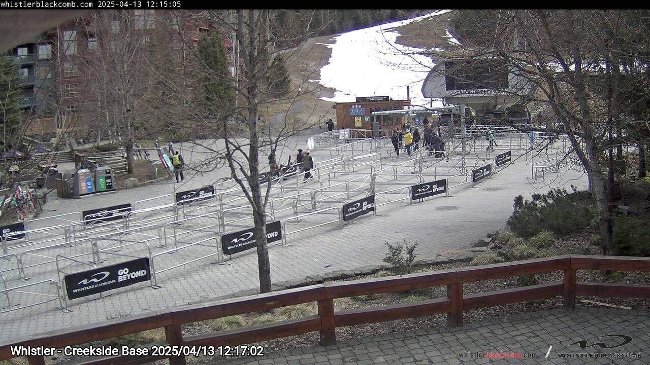 Webcam frame from Whistler - Creekside Base at 2025/04/13 12:00
