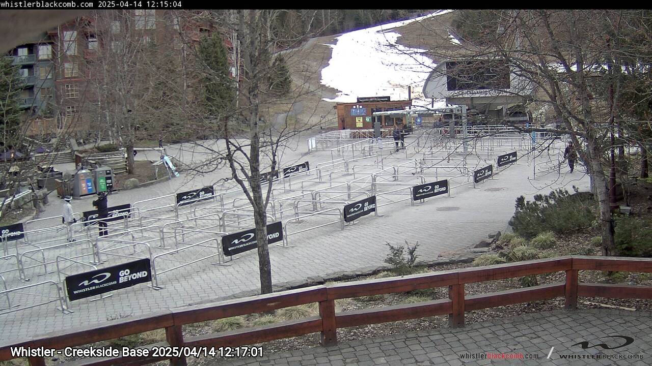 Webcam frame from Whistler - Creekside Base at 2025/04/14 12:00