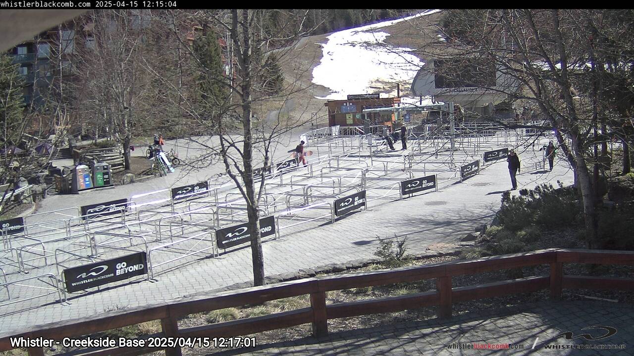 Webcam frame from Whistler - Creekside Base at 2025/04/15 12:00