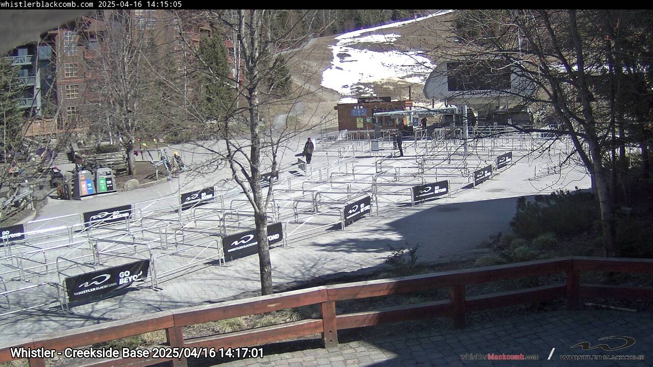 Webcam frame from Whistler - Creekside Base on 2025/04/16