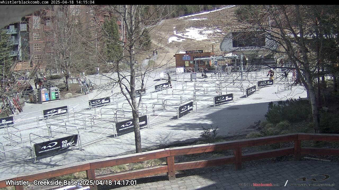Webcam frame from Whistler - Creekside Base on 2025/04/18