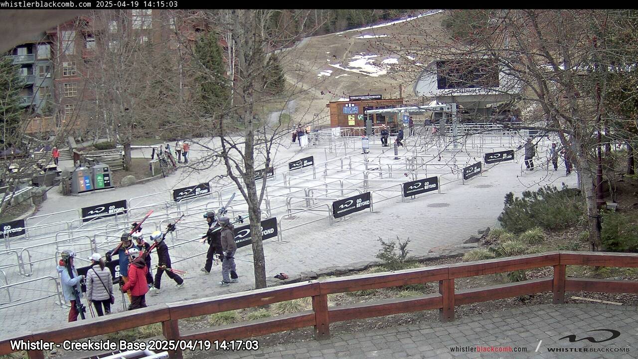 Webcam frame from Whistler - Creekside Base on 2025/04/19