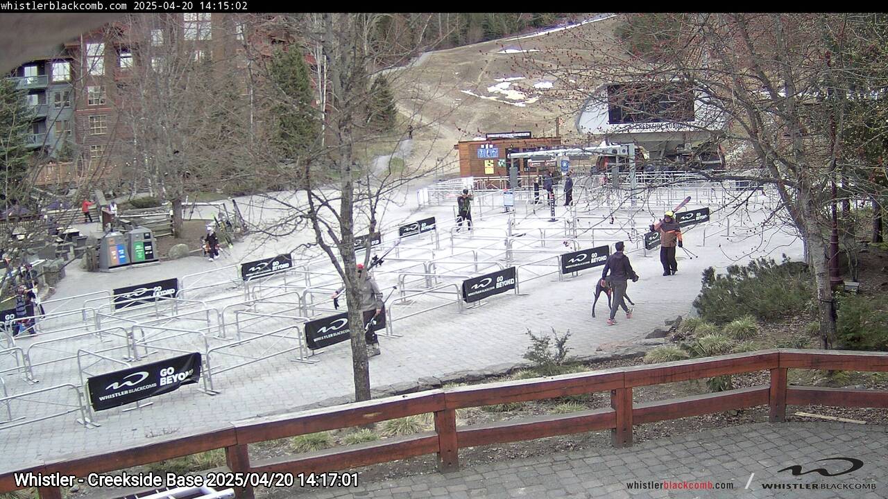 Webcam frame from Whistler - Creekside Base on 2025/04/20