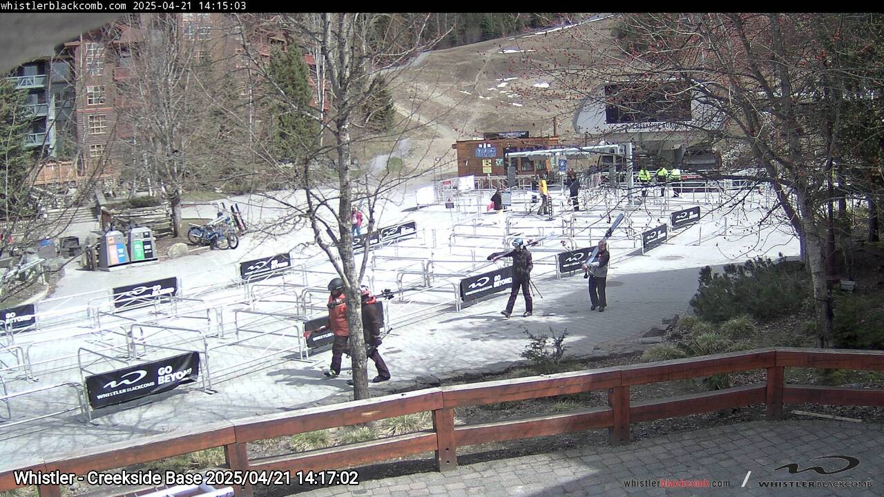 Webcam frame from Whistler - Creekside Base on 2025/04/21