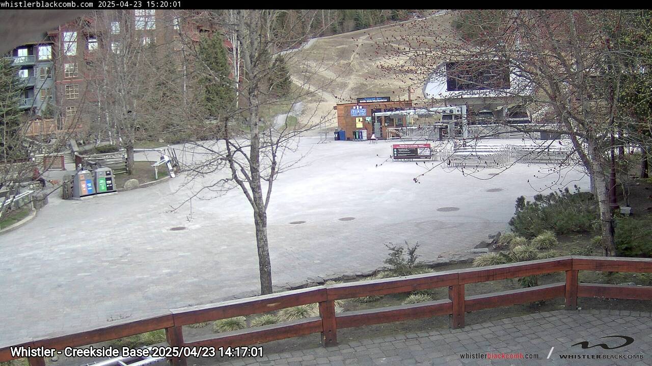 Webcam frame from Whistler - Creekside Base on 2025/04/23
