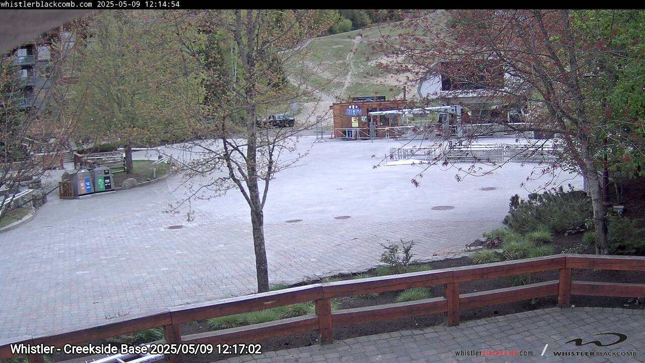 Webcam frame from Whistler - Creekside Base at 2025/05/09 12:00