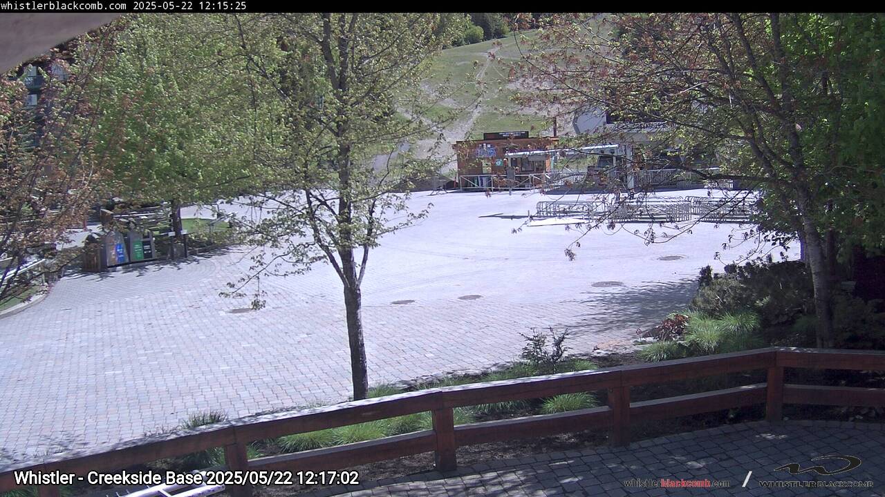 Webcam frame from Whistler - Creekside Base at 2025/05/22 12:00