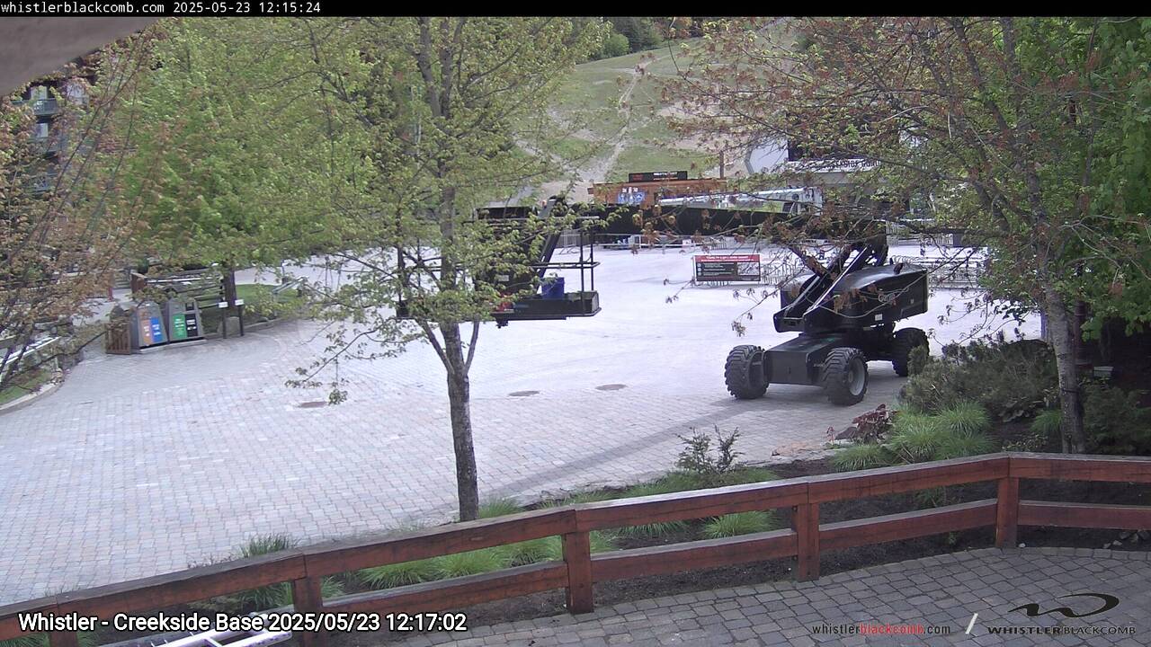 Webcam frame from Whistler - Creekside Base at 2025/05/23 12:00