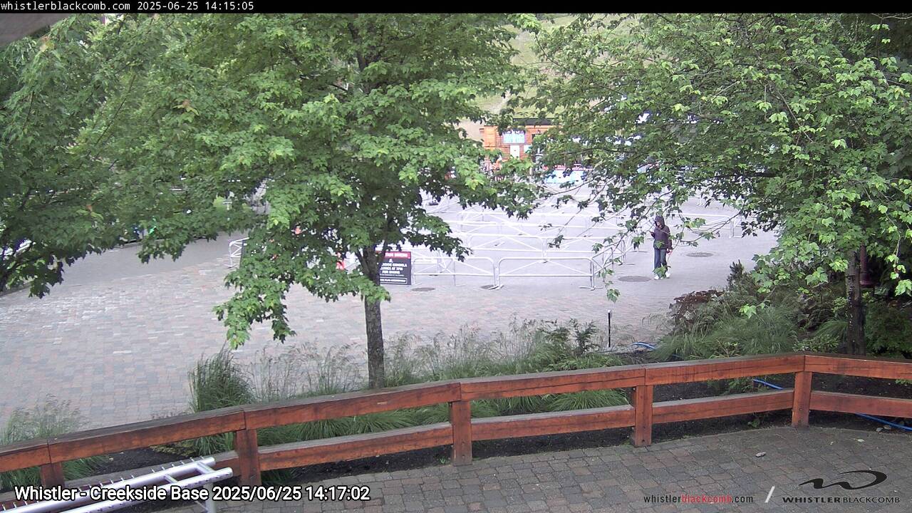 Webcam frame from Whistler - Creekside Base on 2025/06/25