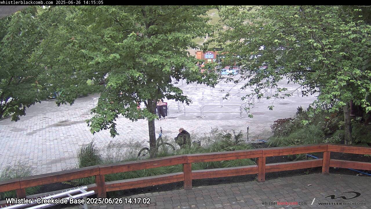 Webcam frame from Whistler - Creekside Base on 2025/06/26