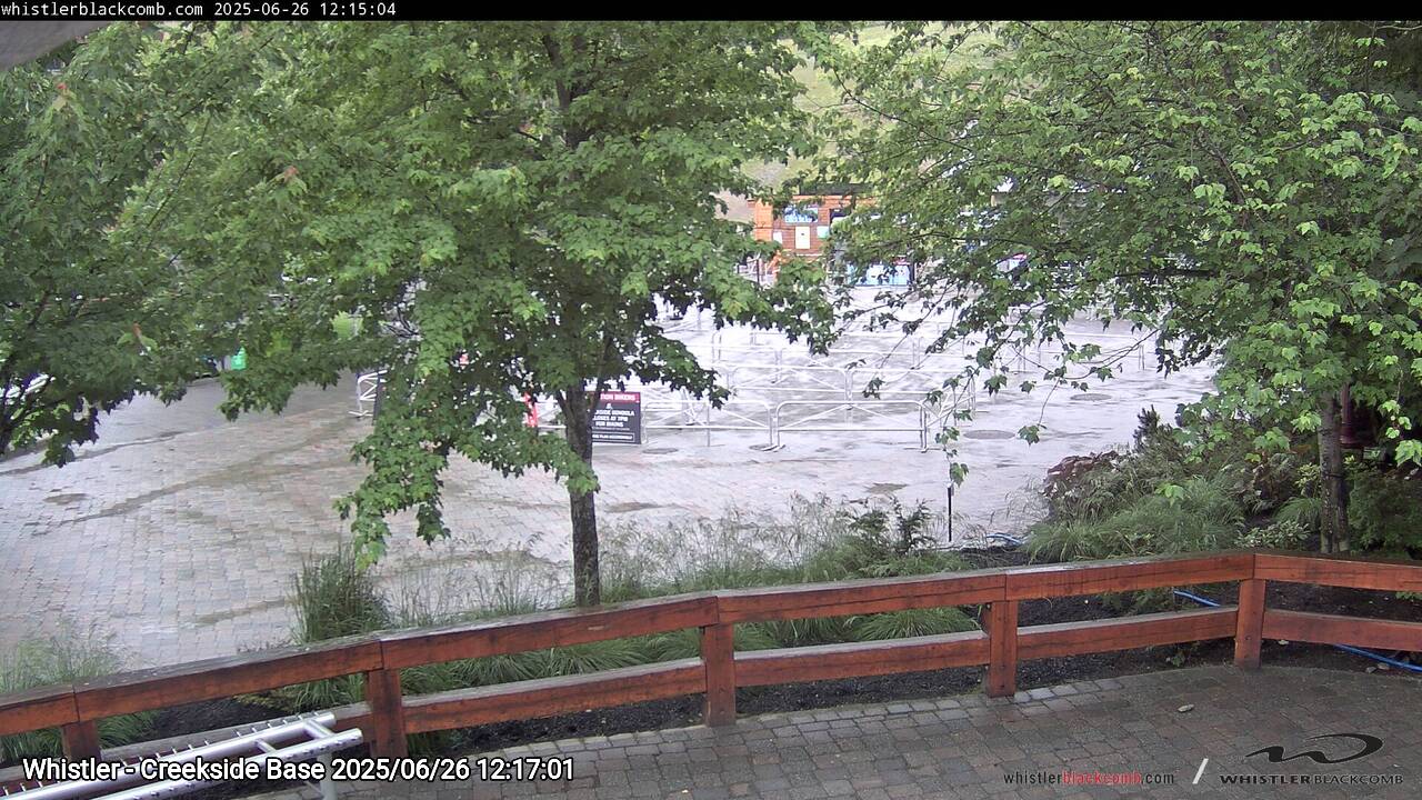 Webcam frame from Whistler - Creekside Base at 2025/06/26 12:00