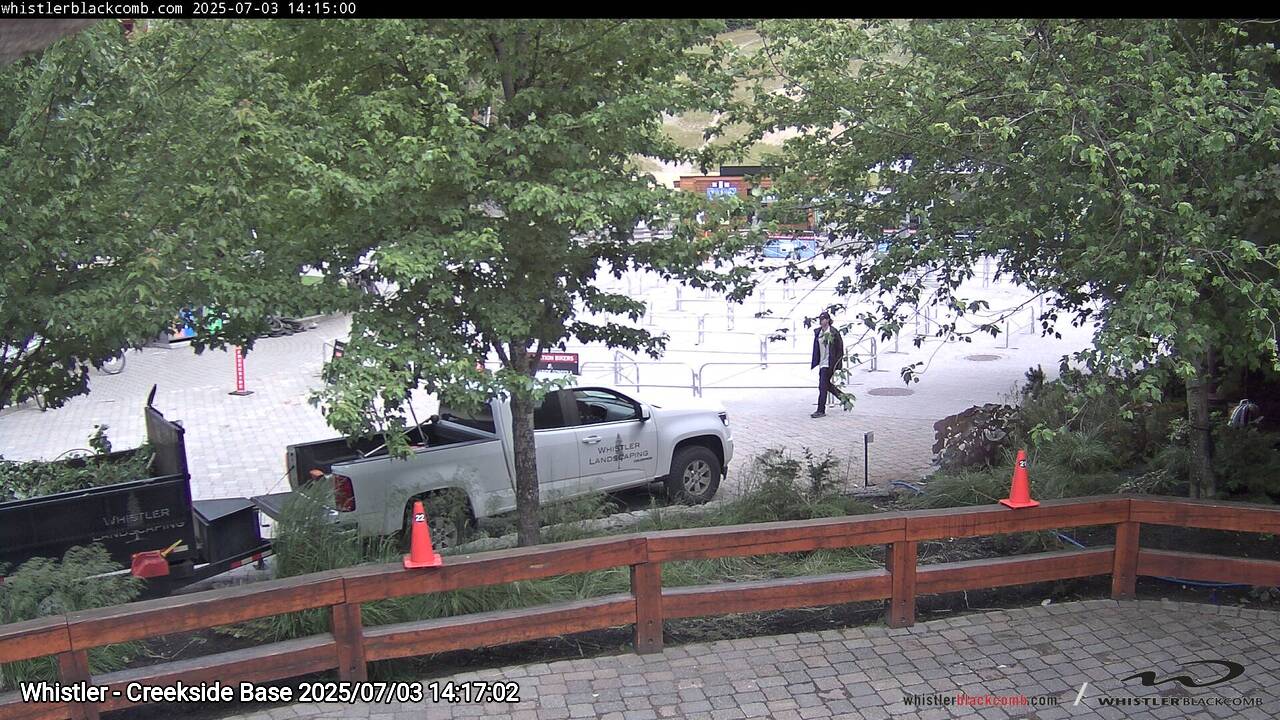 Webcam frame from Whistler - Creekside Base on 2025/07/03