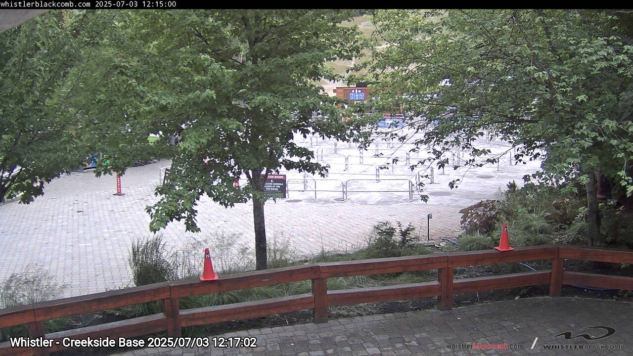 Webcam frame from Whistler - Creekside Base at 2025/07/03 12:00