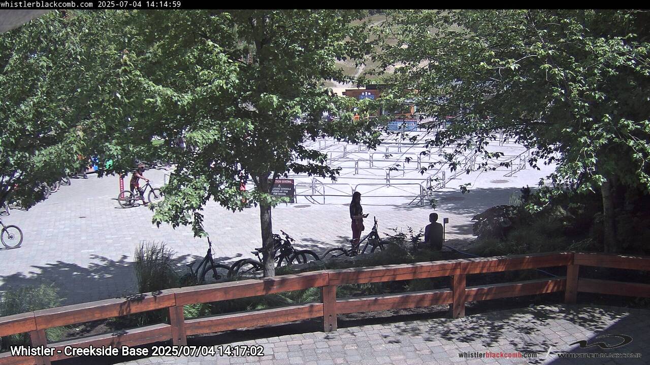 Webcam frame from Whistler - Creekside Base on 2025/07/04
