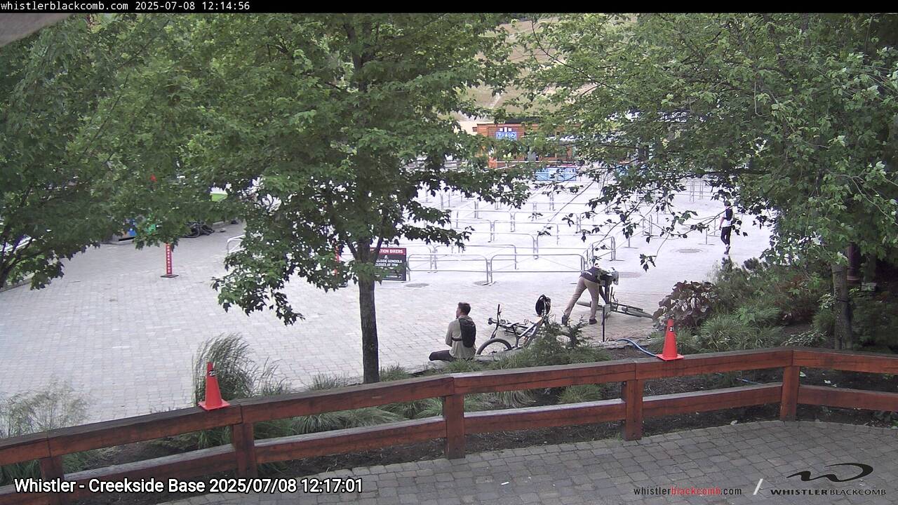 Webcam frame from Whistler - Creekside Base at 2025/07/08 12:00