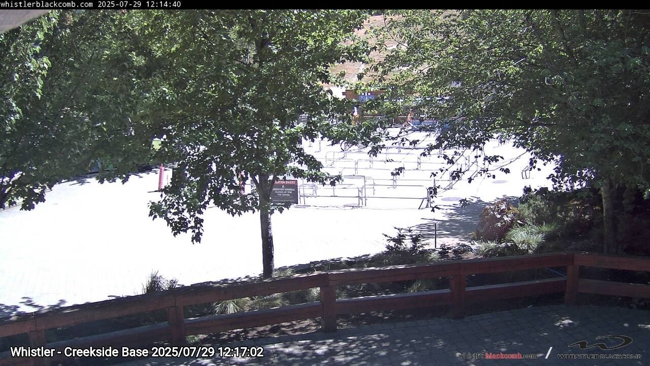 Webcam frame from Whistler - Creekside Base at 2025/07/29 12:00