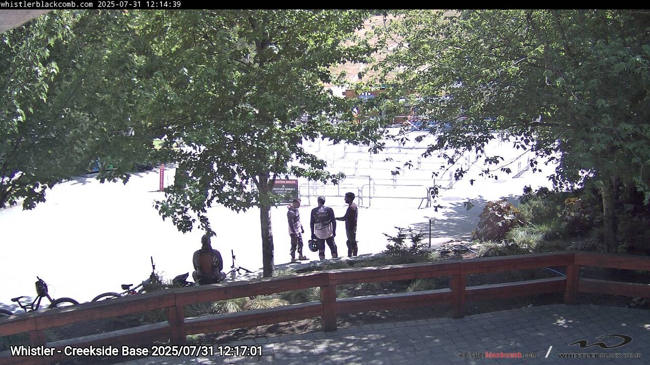 Webcam frame from Whistler - Creekside Base at 2025/07/31 12:00
