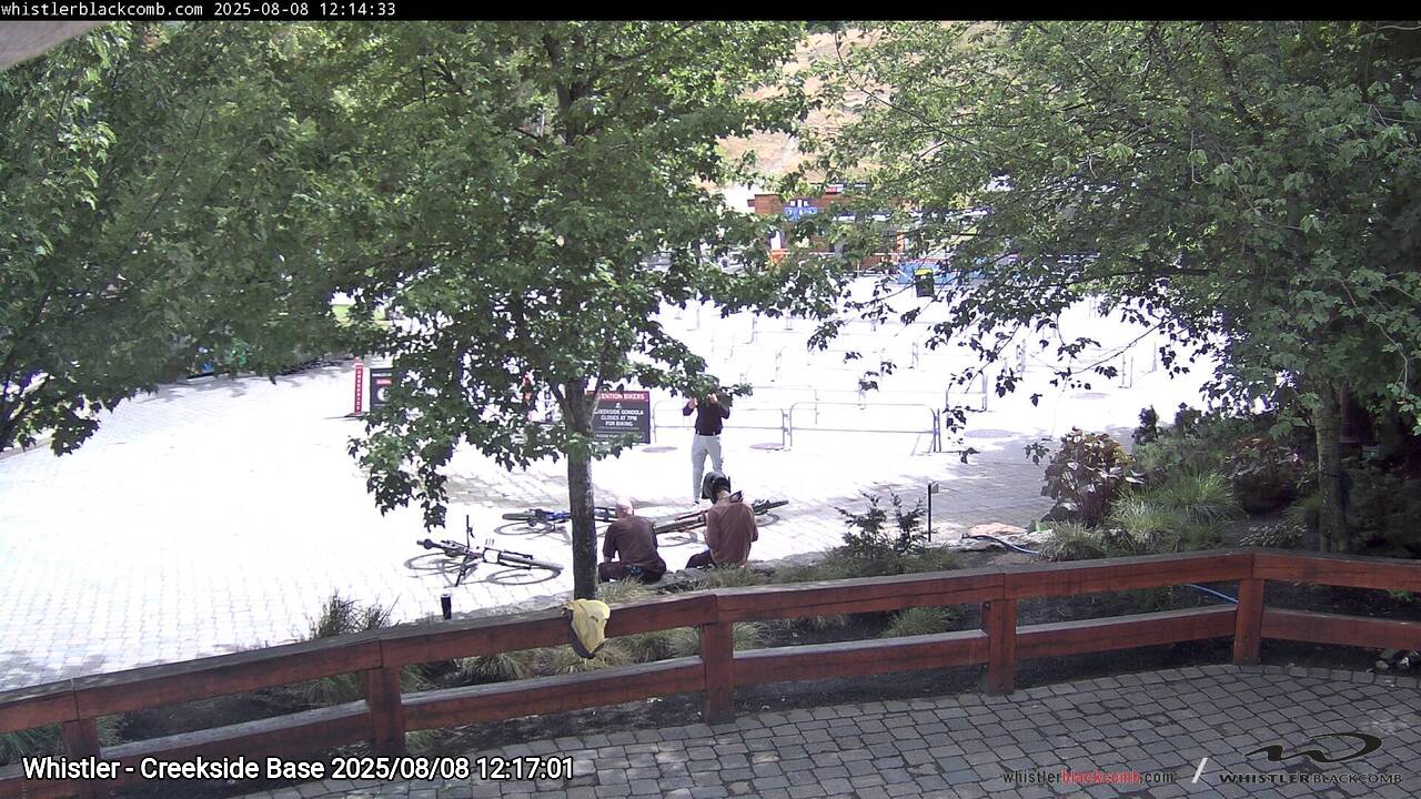 Webcam frame from Whistler - Creekside Base at 2025/08/08 12:00