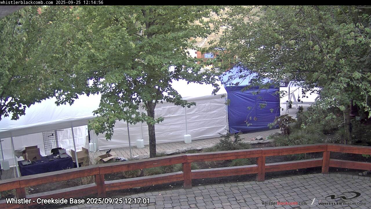 Webcam frame from Whistler - Creekside Base at 2025/09/25 12:00