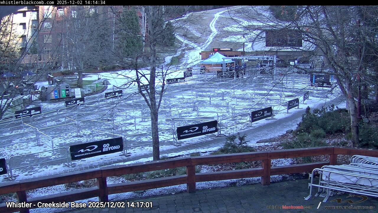 Webcam frame from Whistler - Creekside Base on 2025/12/02