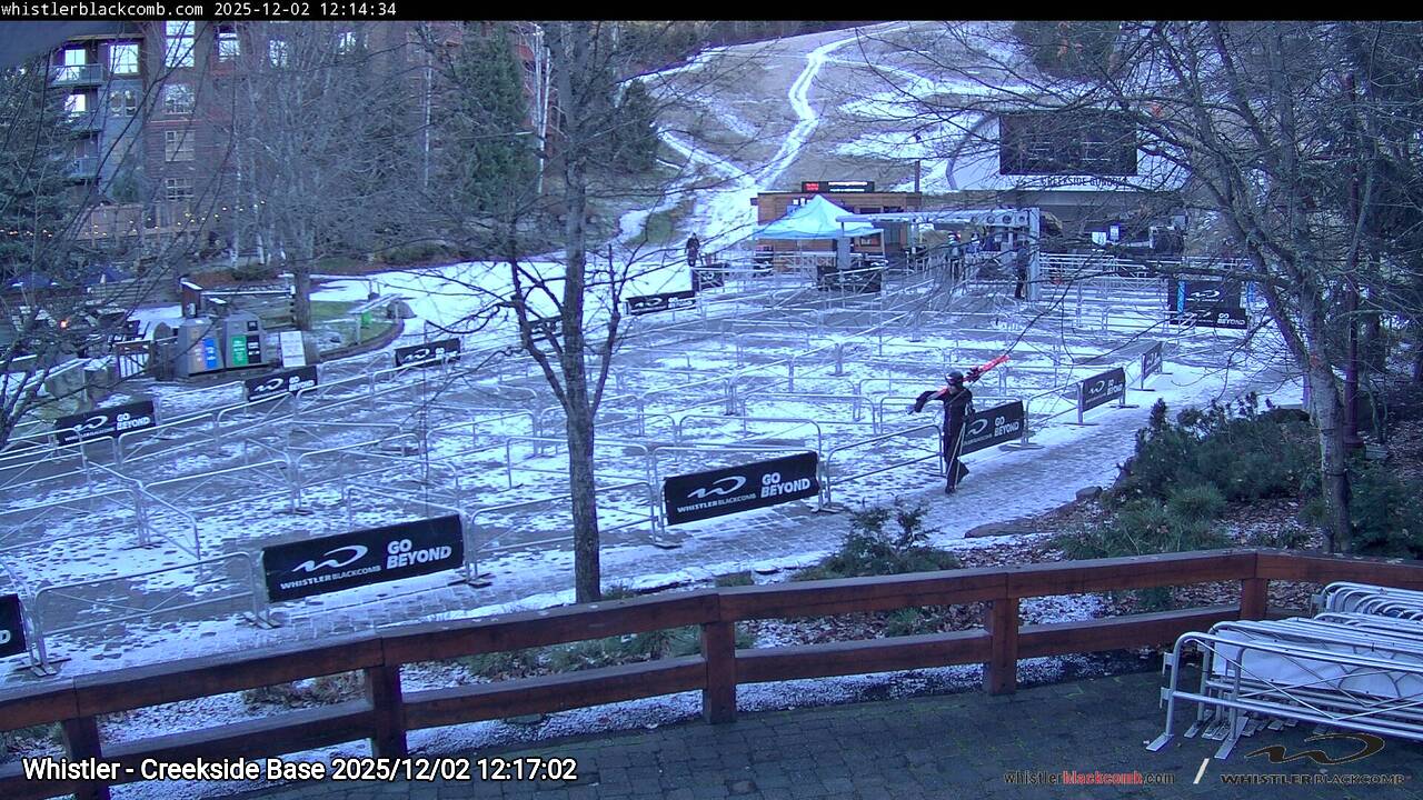 Webcam frame from Whistler - Creekside Base at 2025/12/02 12:00