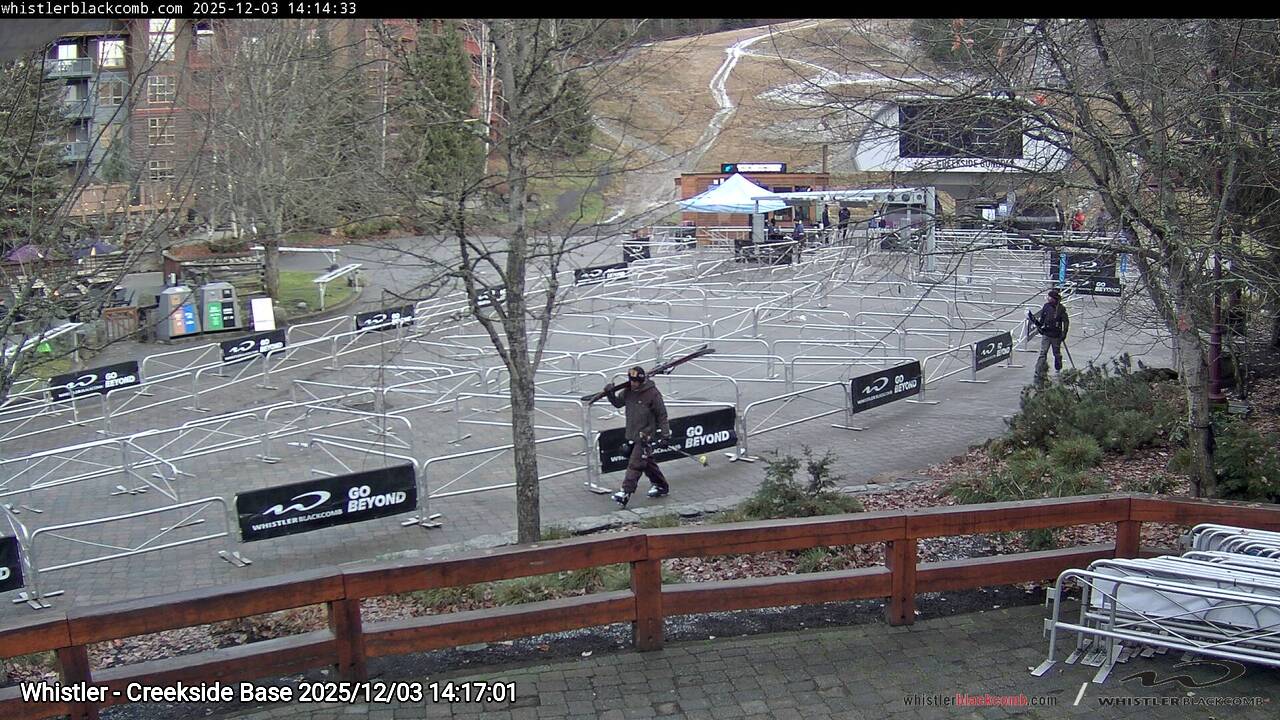 Webcam frame from Whistler - Creekside Base on 2025/12/03