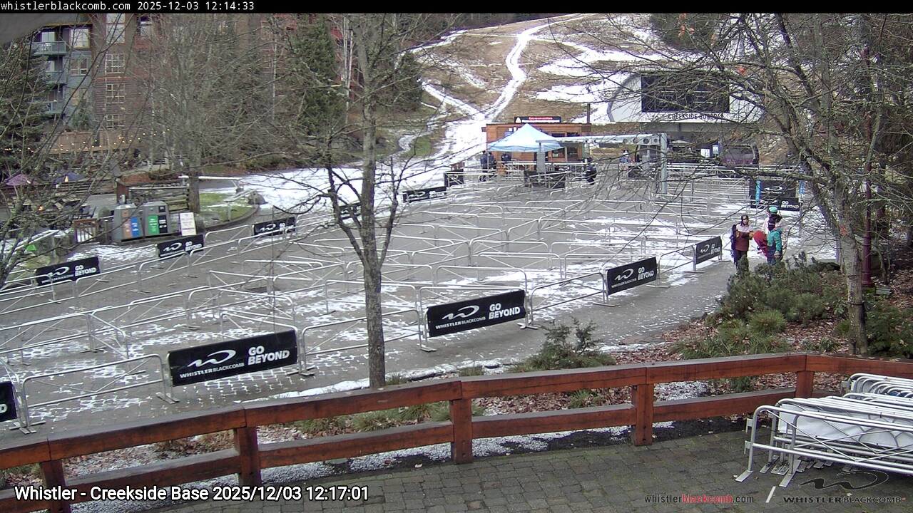 Webcam frame from Whistler - Creekside Base at 2025/12/03 12:00