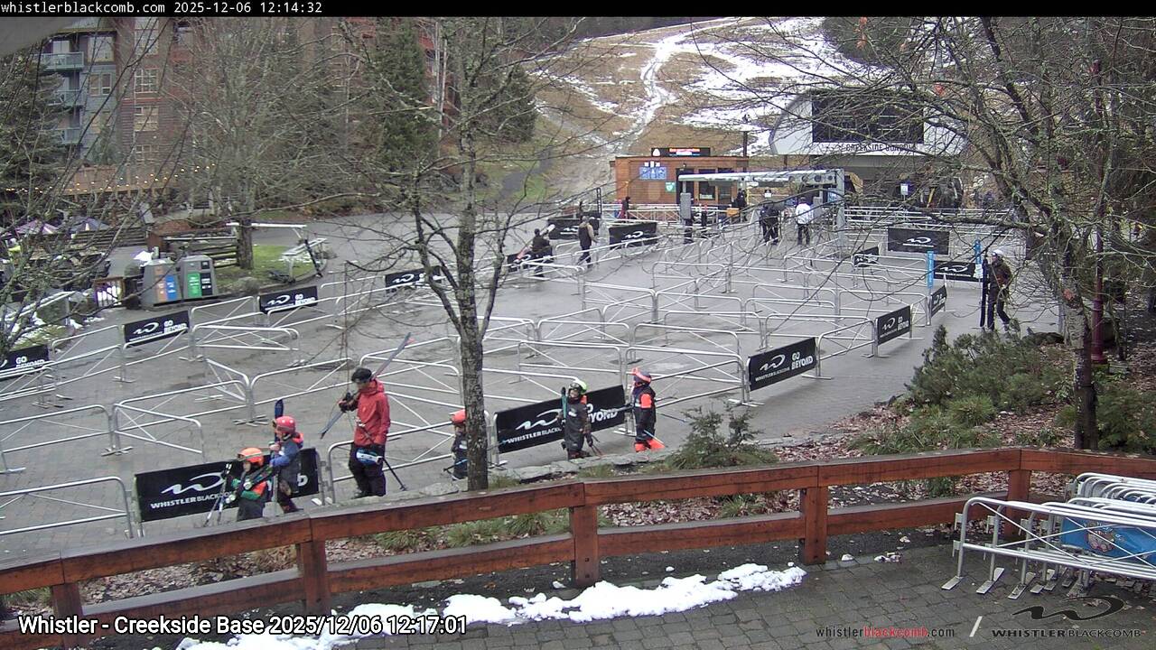 Webcam frame from Whistler - Creekside Base at 2025/12/06 12:00