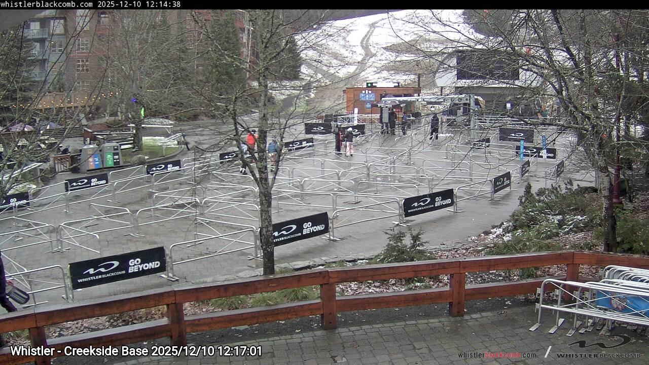 Webcam frame from Whistler - Creekside Base at 2025/12/10 12:00