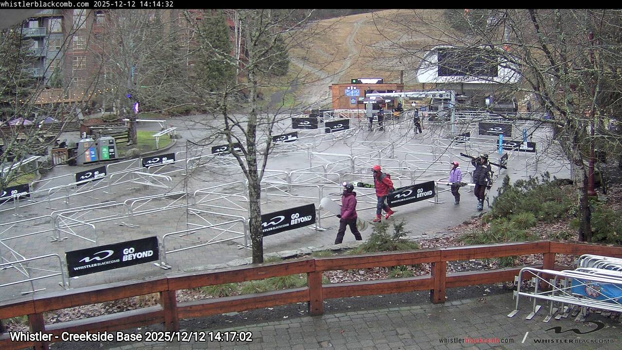 Webcam frame from Whistler - Creekside Base on 2025/12/12