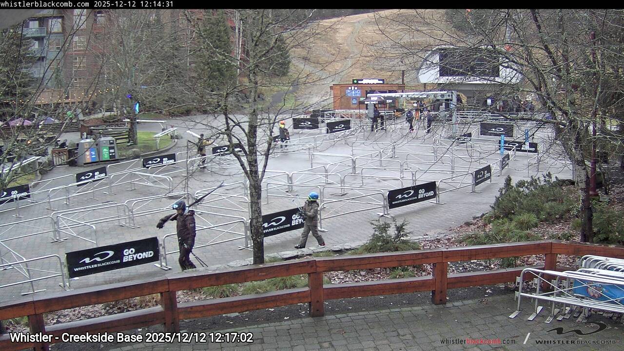 Webcam frame from Whistler - Creekside Base at 2025/12/12 12:00