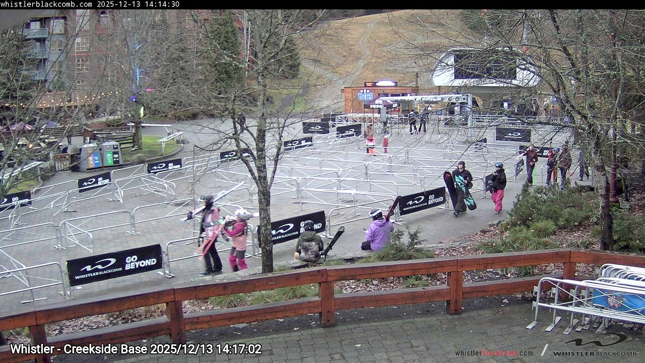 Webcam frame from Whistler - Creekside Base on 2025/12/13