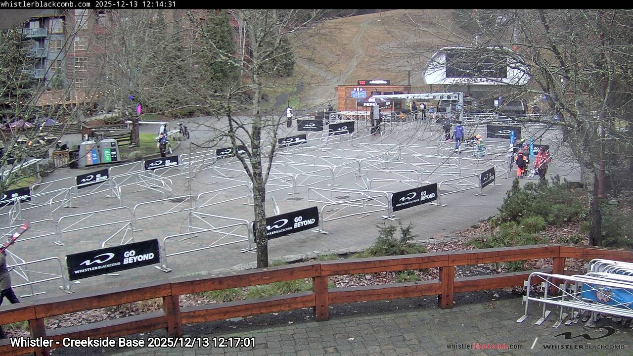 Webcam frame from Whistler - Creekside Base at 2025/12/13 12:00