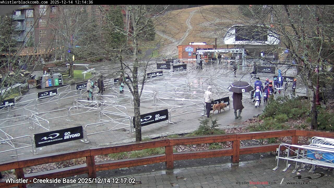 Webcam frame from Whistler - Creekside Base at 2025/12/14 12:00