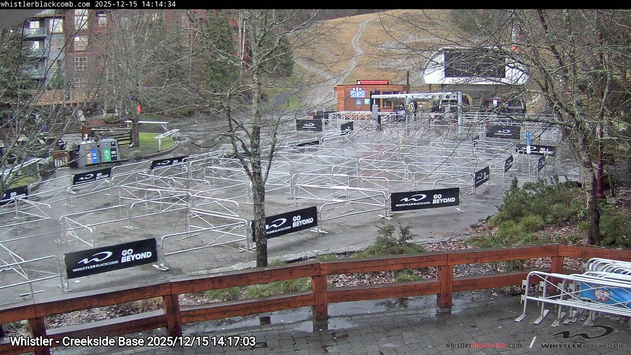 Webcam frame from Whistler - Creekside Base on 2025/12/15
