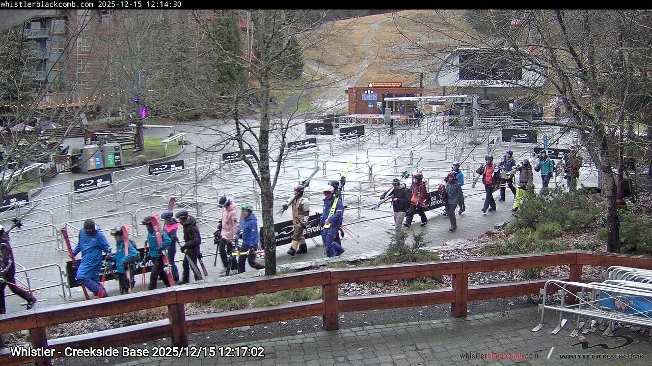 Webcam frame from Whistler - Creekside Base at 2025/12/15 12:00