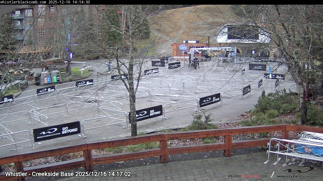 Webcam frame from Whistler - Creekside Base on 2025/12/16