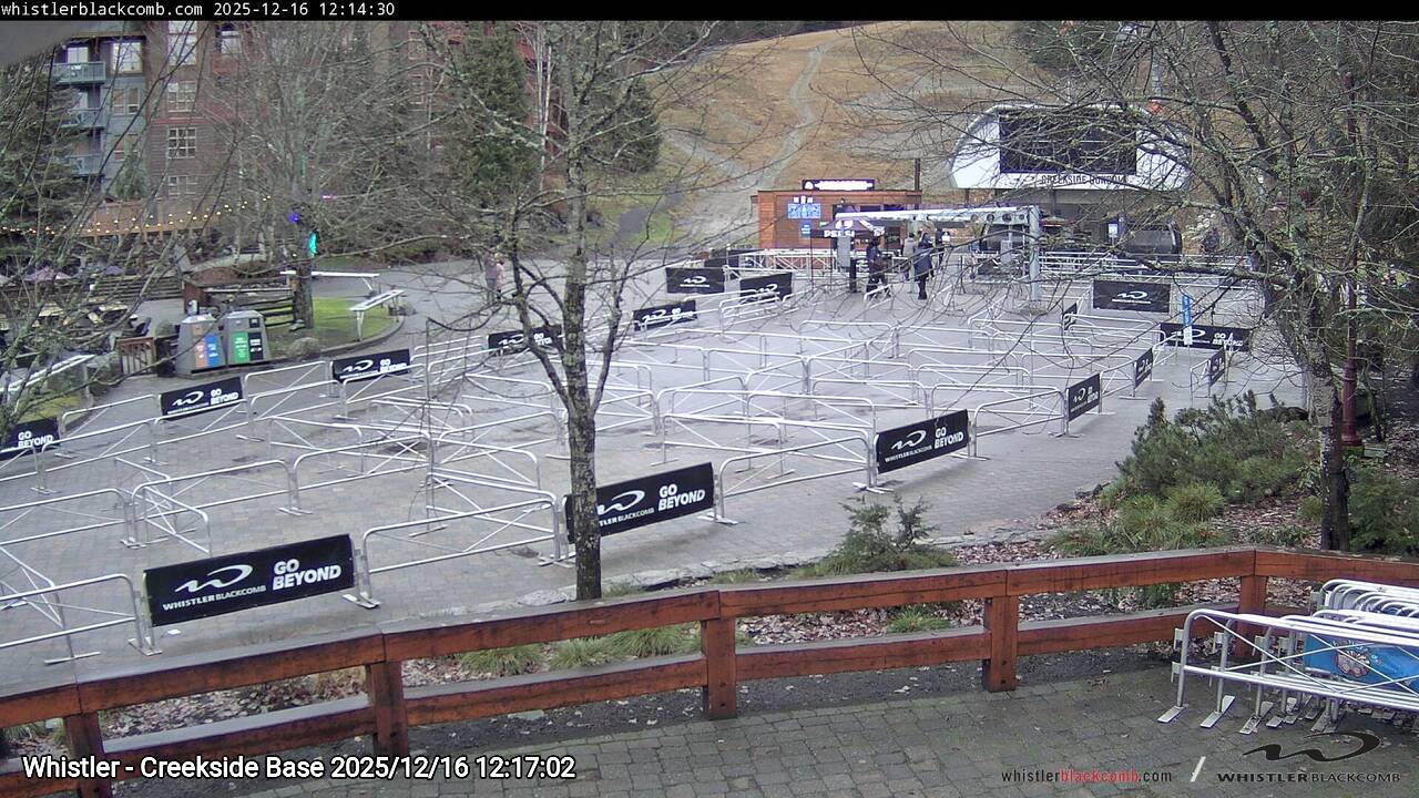Webcam frame from Whistler - Creekside Base at 2025/12/16 12:00