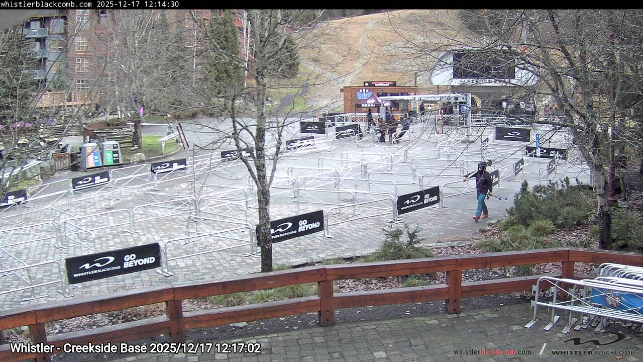 Webcam frame from Whistler - Creekside Base at 2025/12/17 12:00