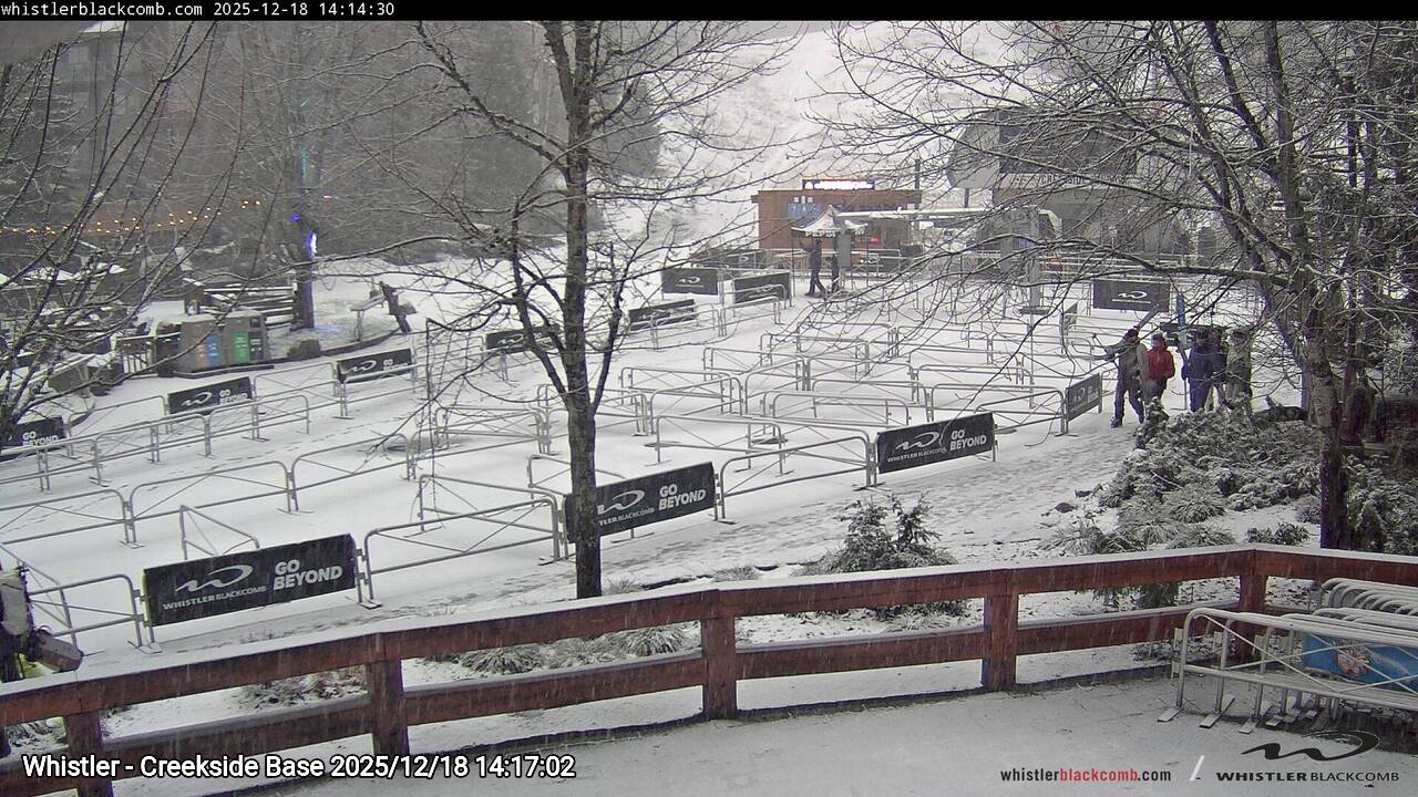 Webcam frame from Whistler - Creekside Base on 2025/12/18