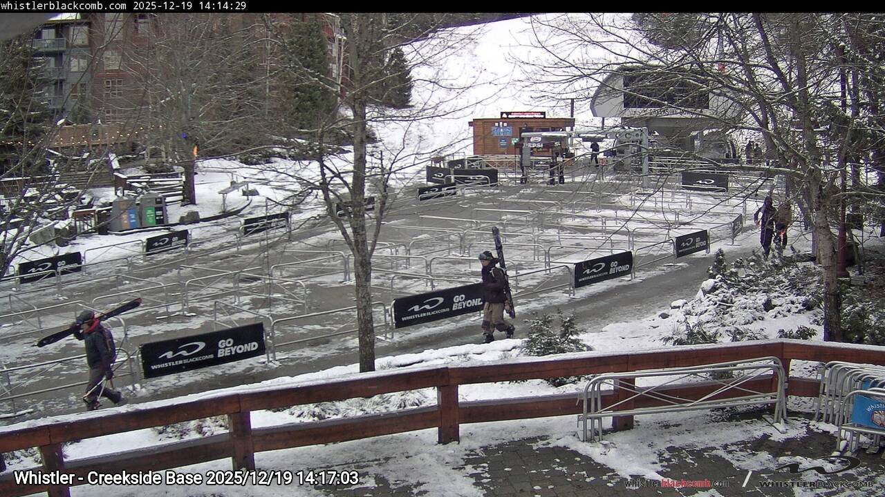 Webcam frame from Whistler - Creekside Base on 2025/12/19