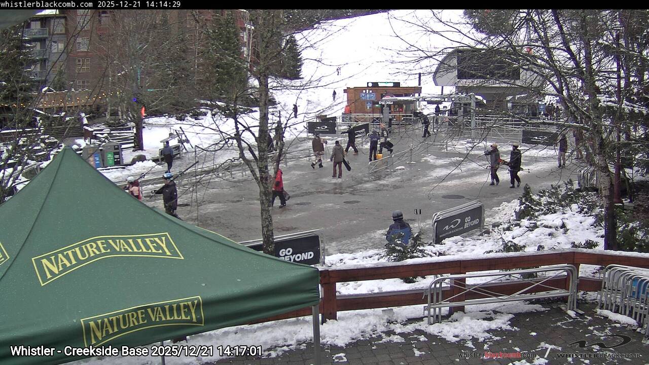 Webcam frame from Whistler - Creekside Base on 2025/12/21