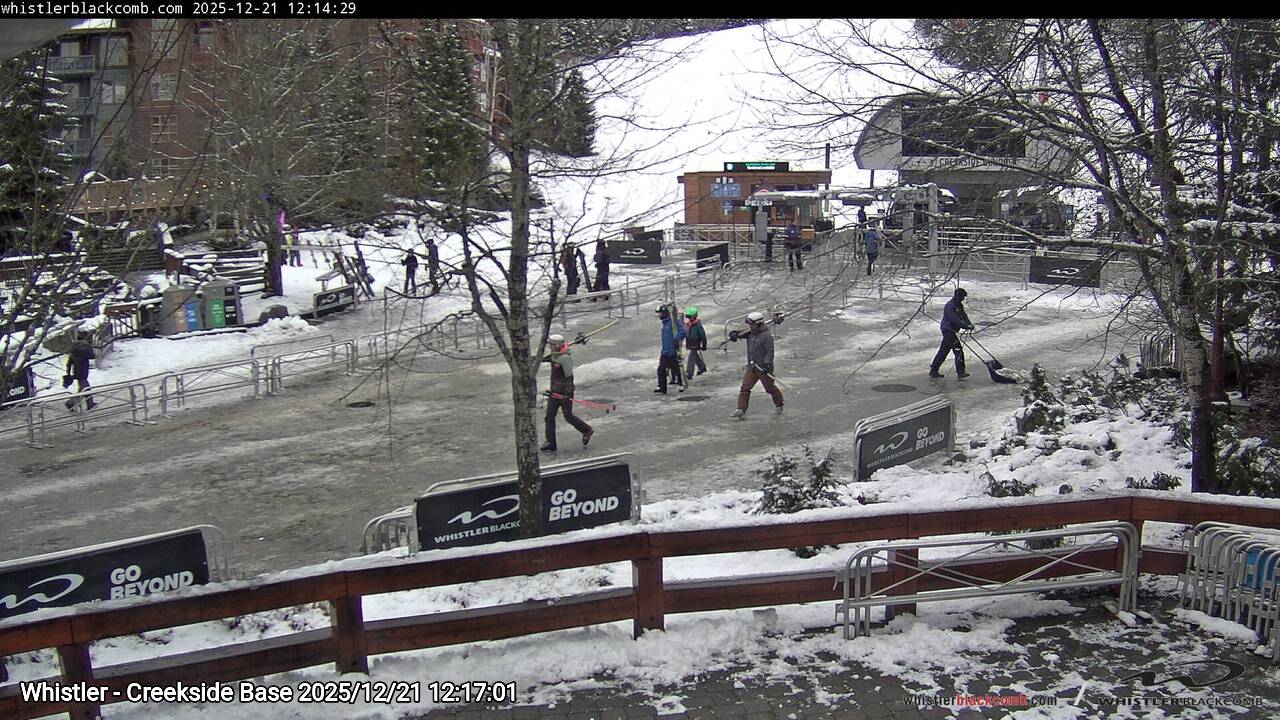 Webcam frame from Whistler - Creekside Base at 2025/12/21 12:00